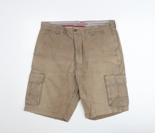 Oakman Men’s Beige 38W Cargo Shorts Vintage Cotton Casual