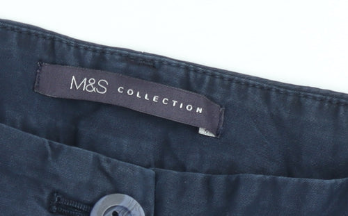 Marks and Spencer Men's Blue Regular Fit Chino Trousers Size 12