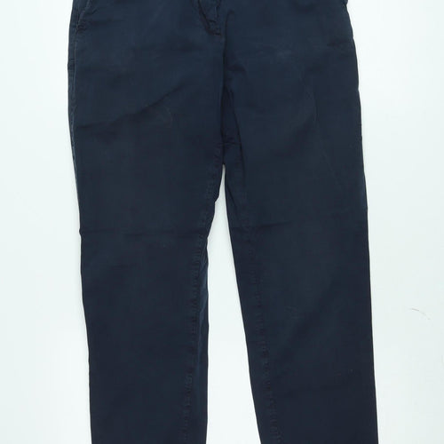 Marks and Spencer Men's Navy Blue Regular Fit Chino Trousers Size 12