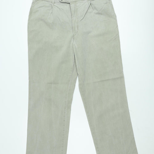 Brühl Classic Men's Beige Chino Trousers 36L Cotton Stretch