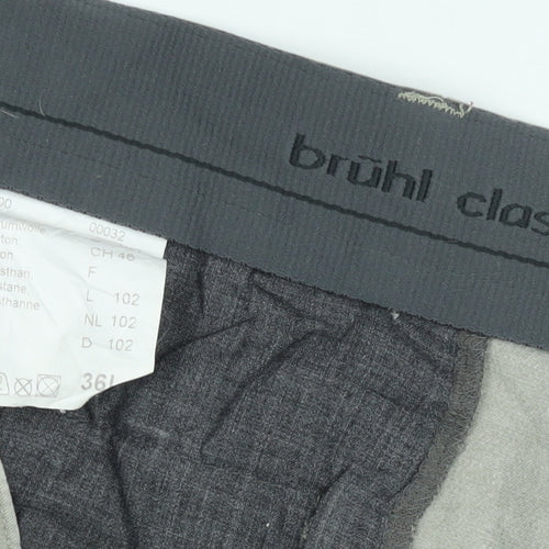 Brühl Classic Men's Beige Chino Trousers 36L Cotton Stretch