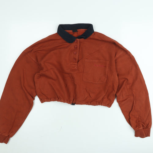 Urban Outfitters Womens Rust Henley Pullover Sweatshirt Small