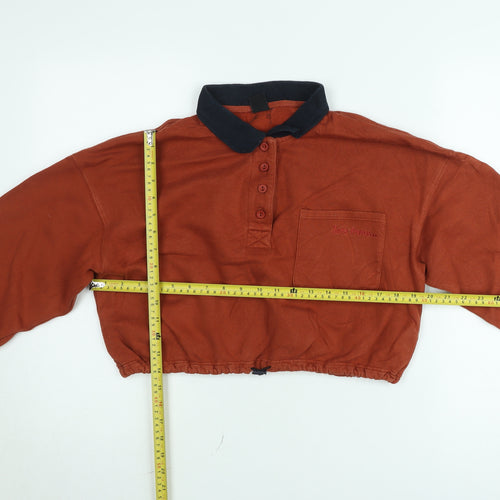 Urban Outfitters Womens Rust Henley Pullover Sweatshirt Small
