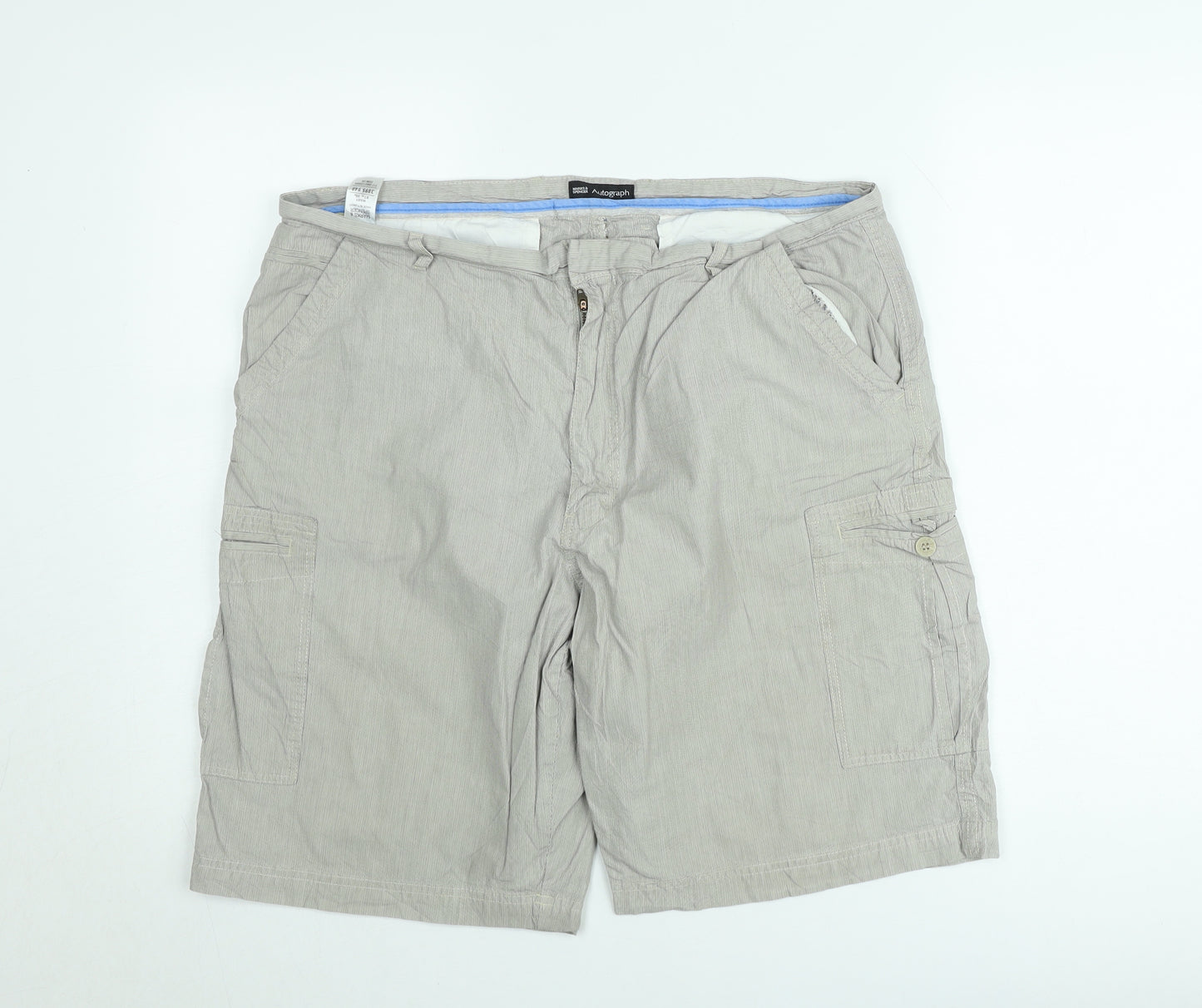 Marks and Spencer Autograph Men's Beige Linen Cargo Shorts Size L 36in