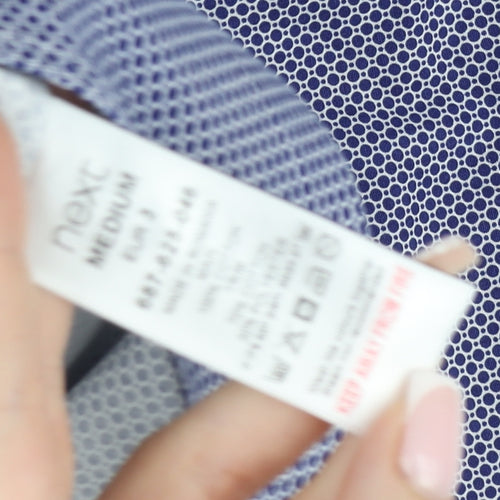 Next Men's Blue Slim Fit Short Sleeve Button-Up Shirt Medium