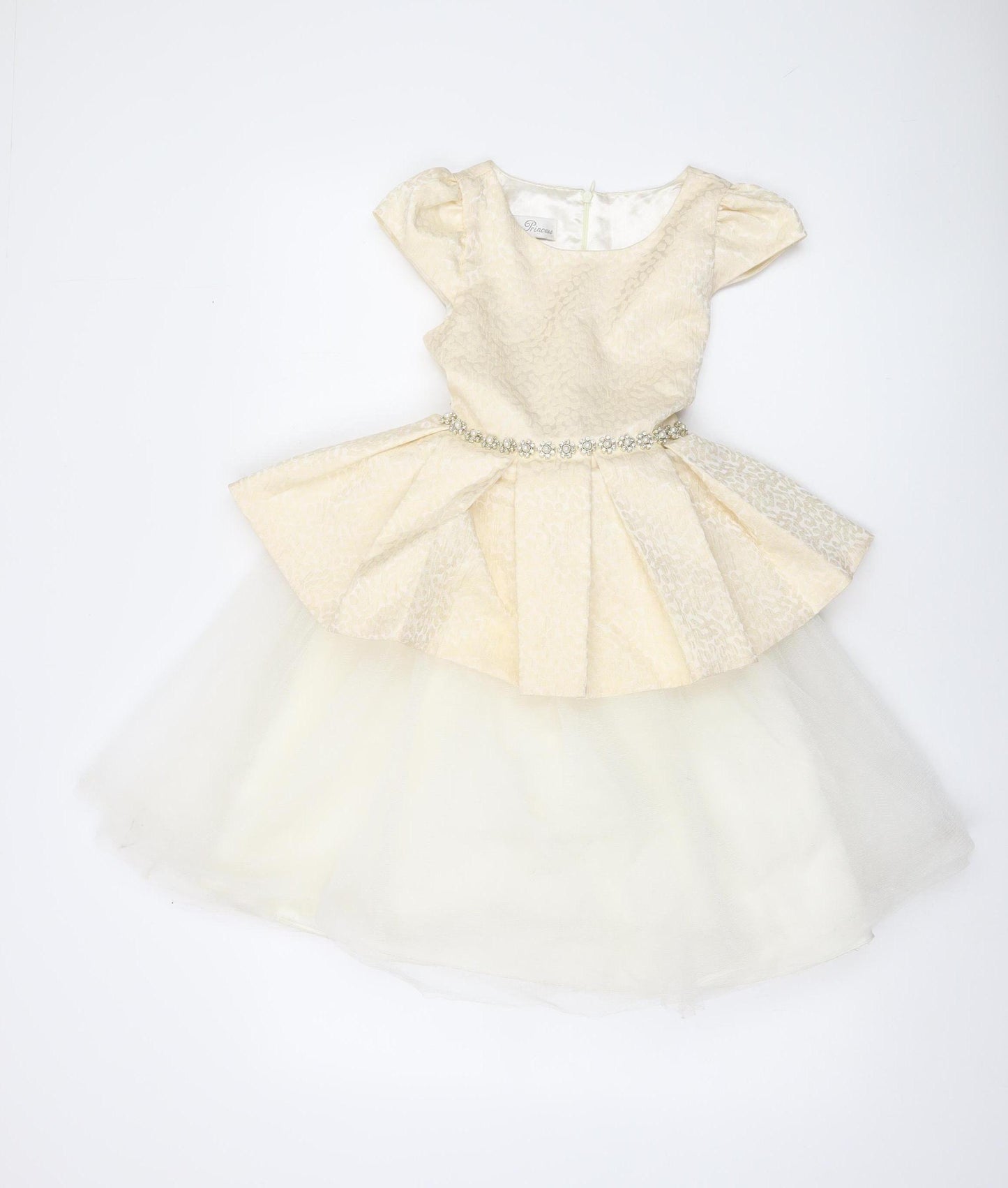 Couture Princess Girls Ivory Fit & Flare Party Dress Size 8 Years