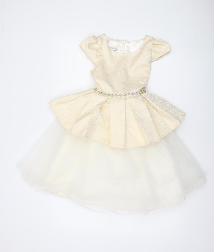 Couture Princess Girls Ivory Fit & Flare Party Dress Size 8 Years