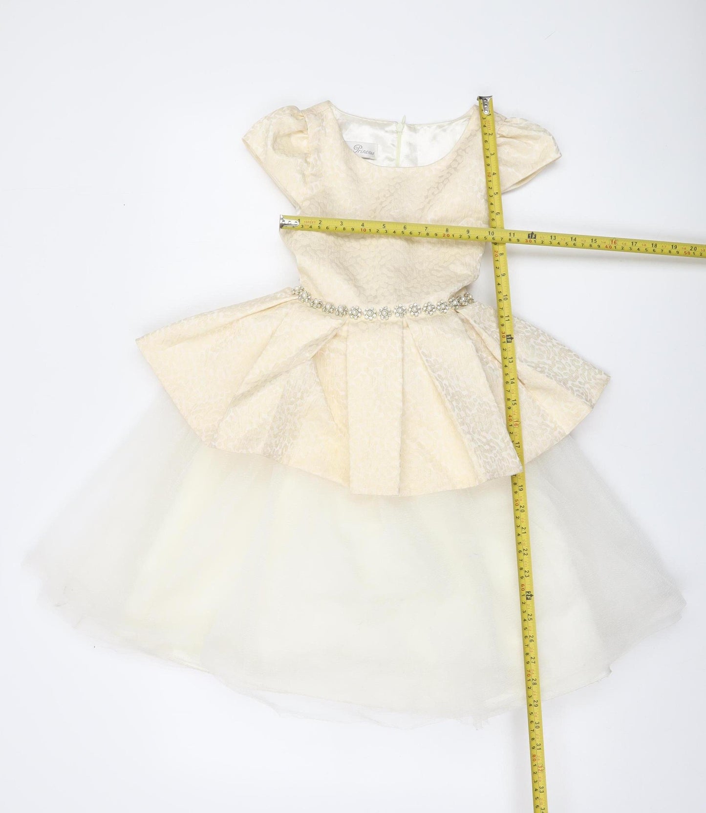 Couture Princess Girls Ivory Fit & Flare Party Dress Size 8 Years