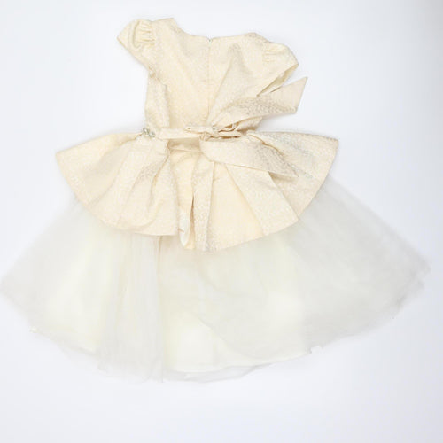 Couture Princess Girls Ivory Fit & Flare Party Dress Size 8 Years