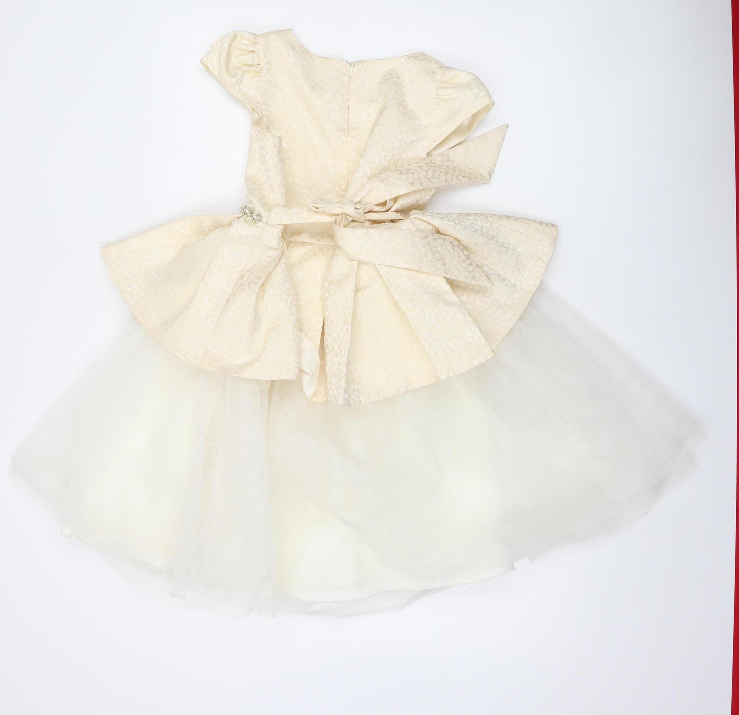 Couture Princess Girls Ivory Fit & Flare Party Dress Size 8 Years