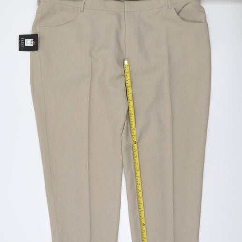 Farah Men's Beige Dress Pants Trousers 50W 29L Regular Fit