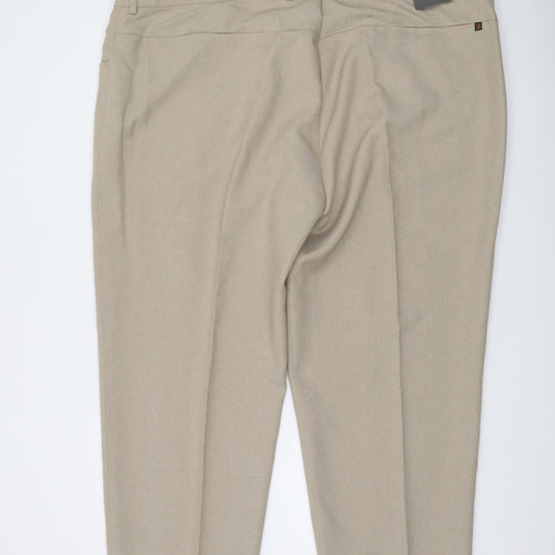 Farah Men's Beige Dress Pants Trousers 50W 29L Regular Fit