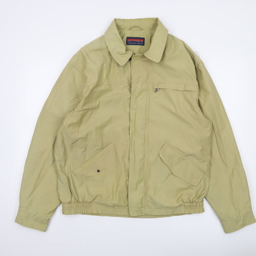 Lettfield Men's Beige Bomber Jacket Size 50 Regular Cotton Nylon