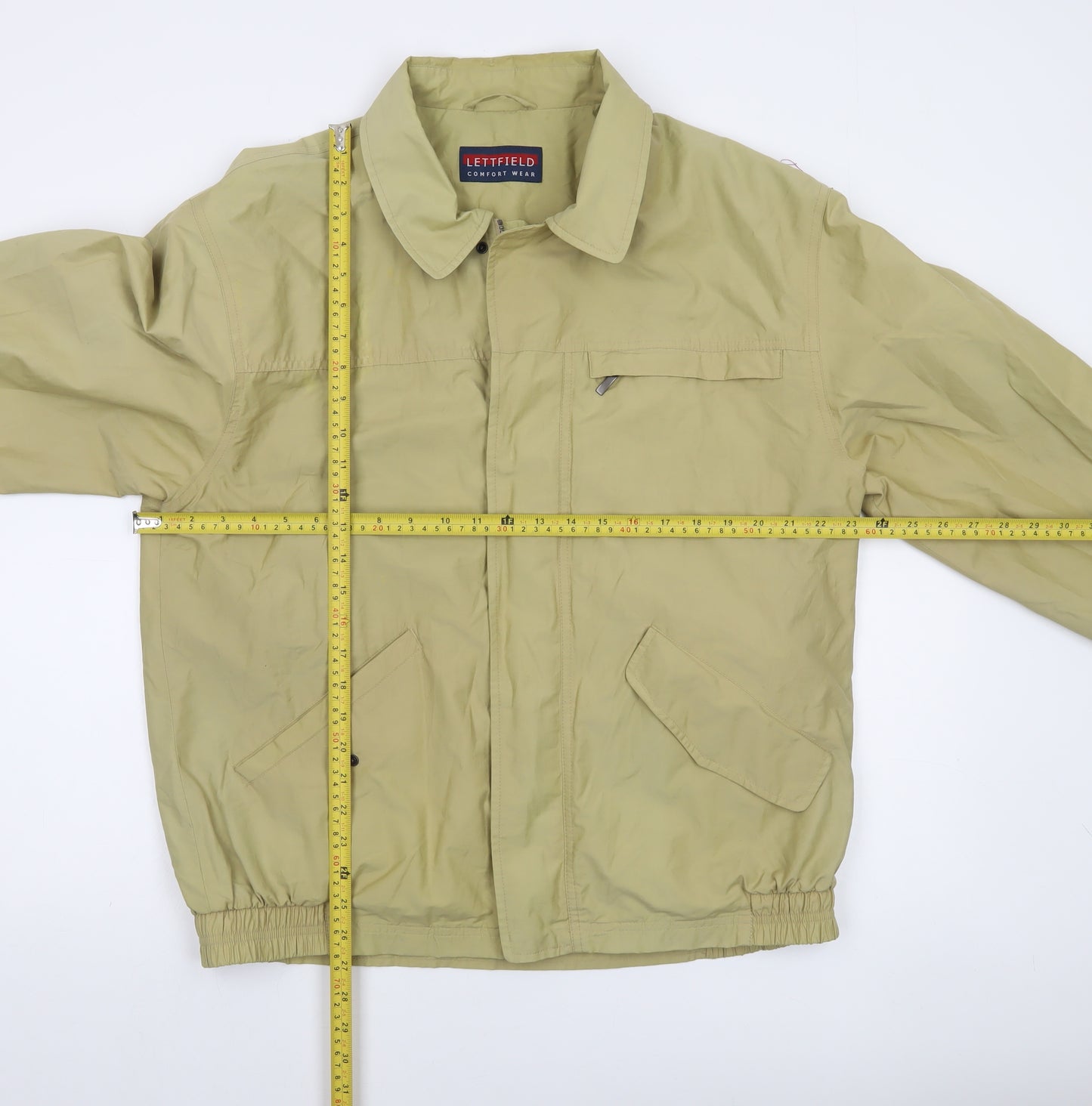Lettfield Men's Beige Bomber Jacket Size 50 Regular Cotton Nylon