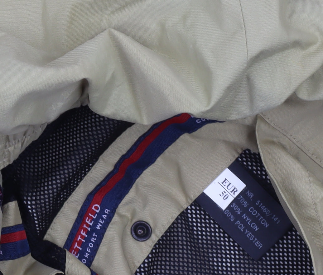 Lettfield Men's Beige Bomber Jacket Size 50 Regular Cotton Nylon