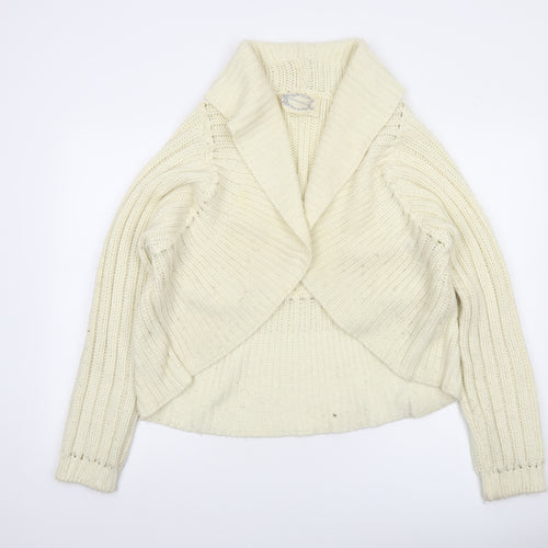 Evie Women Ivory Chunky Knit Open Cardigan UK 18-20