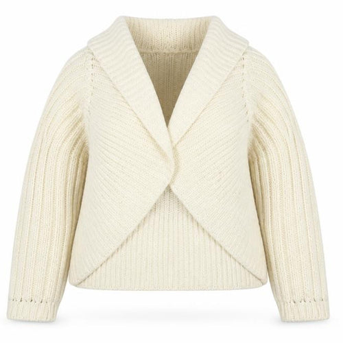 Evie Women Ivory Chunky Knit Open Cardigan UK 18-20
