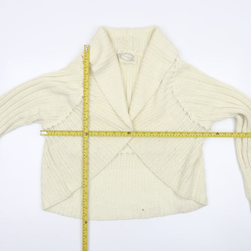 Evie Women Ivory Chunky Knit Open Cardigan UK 18-20