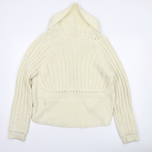 Evie Women Ivory Chunky Knit Open Cardigan UK 18-20
