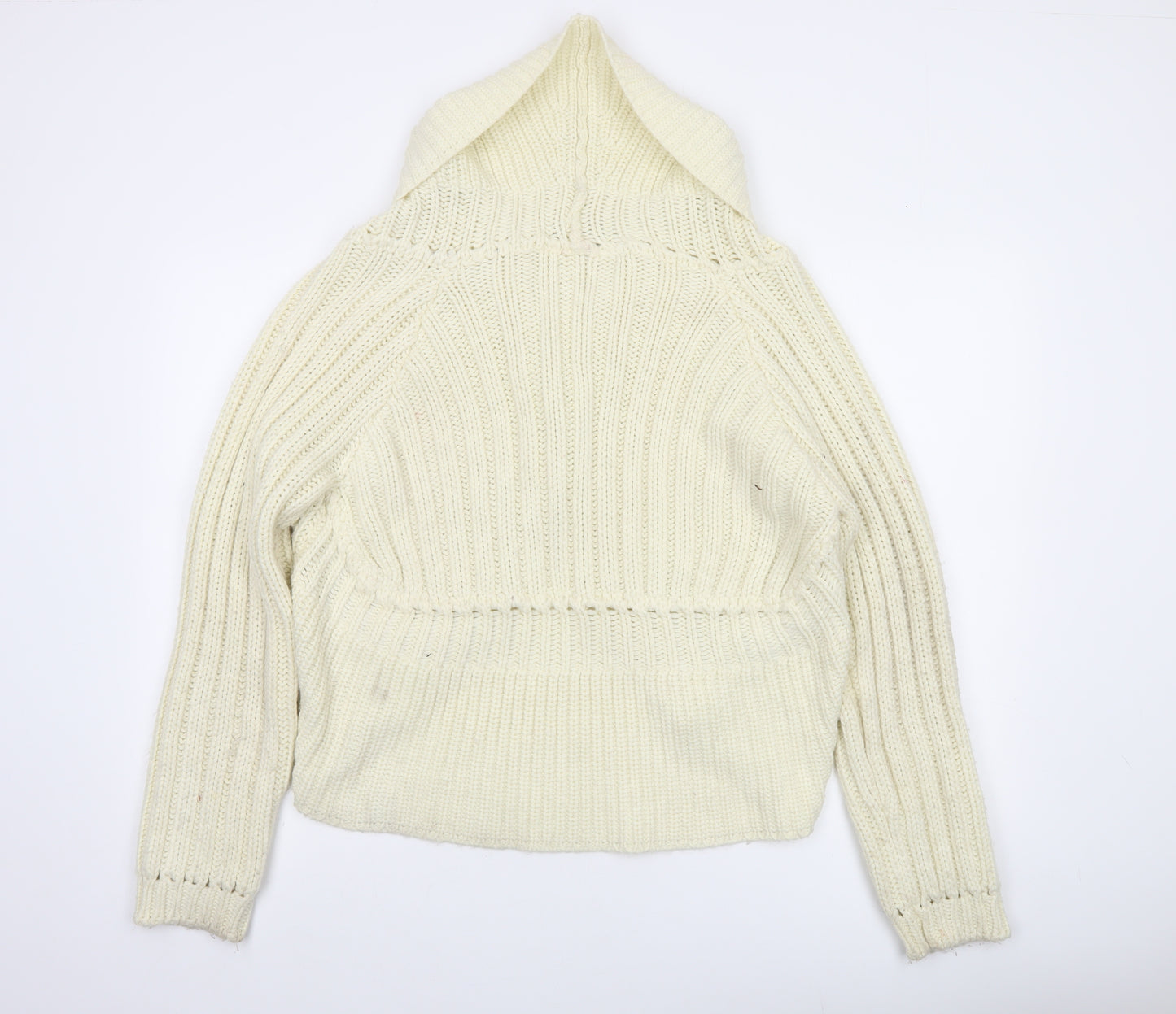 Evie Women Ivory Chunky Knit Open Cardigan UK 18-20