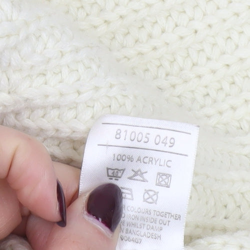 Evie Women Ivory Chunky Knit Open Cardigan UK 18-20