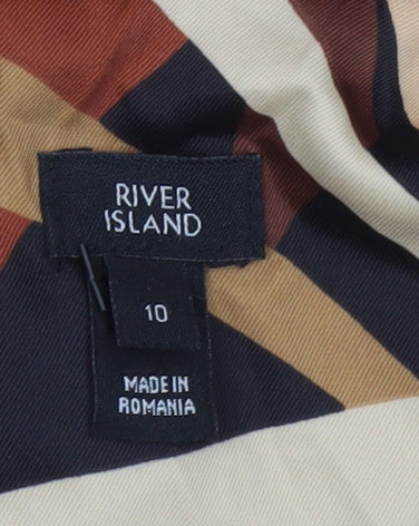River Island Women’s Multicoloured Geometric Midi Wrap Dress Size 10