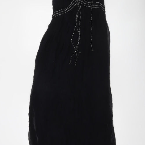 French Connection Women’s Black Halter Beaded Maxi Dress Size 10