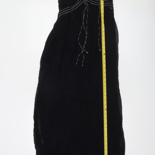 French Connection Women’s Black Halter Beaded Maxi Dress Size 10