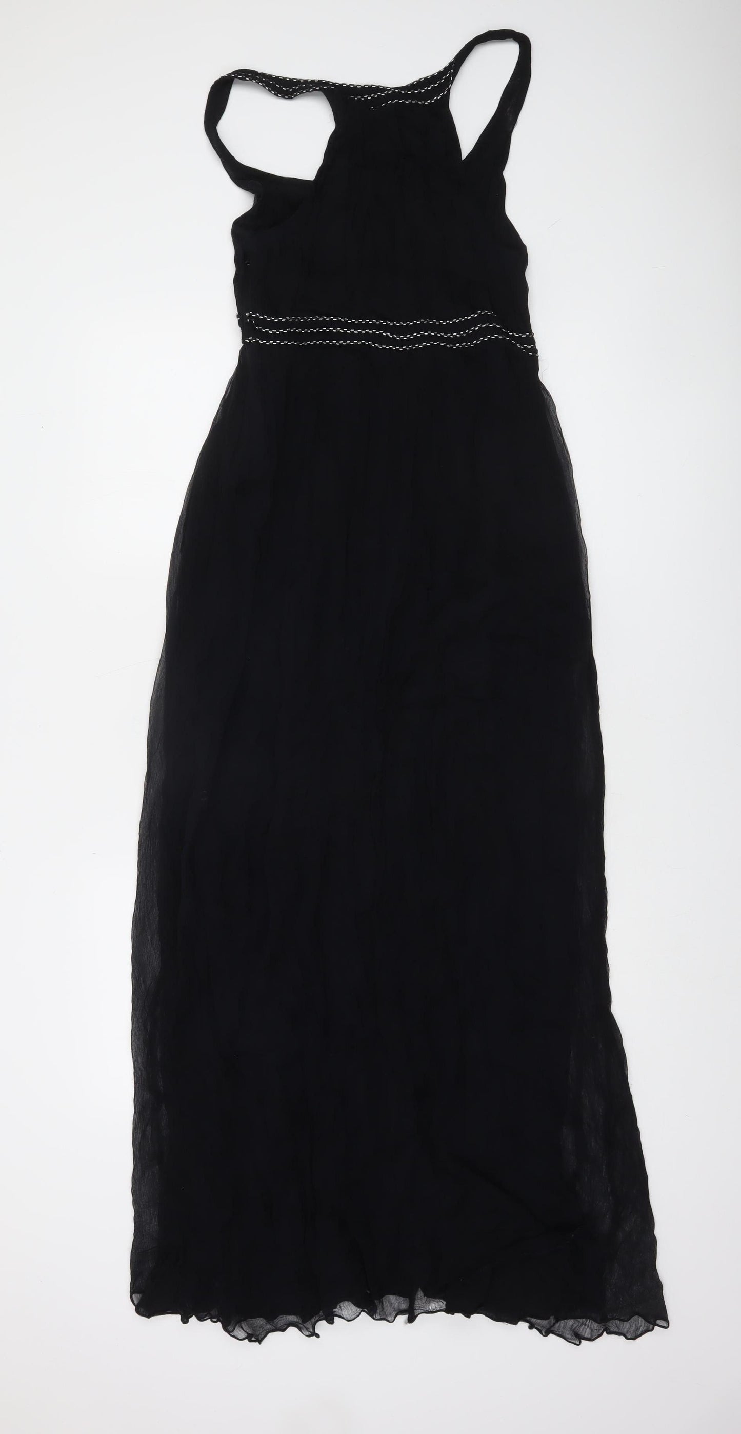 French Connection Women’s Black Halter Beaded Maxi Dress Size 10
