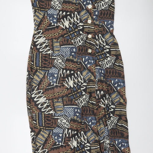 My Garment Co. Women’s Brown Tribal Geometric Shift Dress Size 12