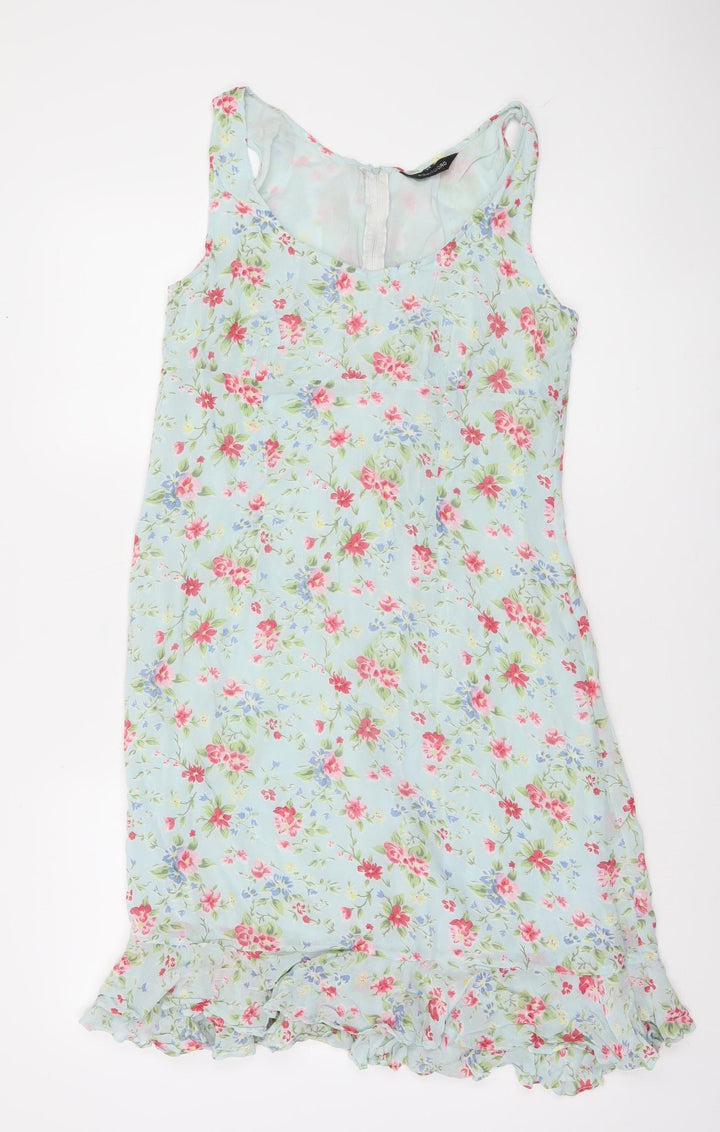 Pomodoro Womens Multicoloured Floral Sleeveless Knee Length Shift Dress Size 14