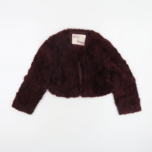 Dunnes Stores Girls Brown Faux Fur Cropped Jacket Age 4 Years