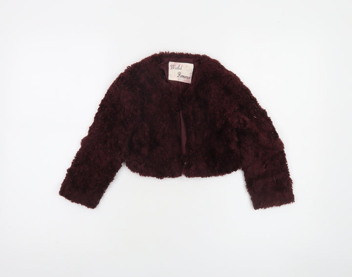 Dunnes Stores Girls Brown Faux Fur Cropped Jacket Age 4 Years
