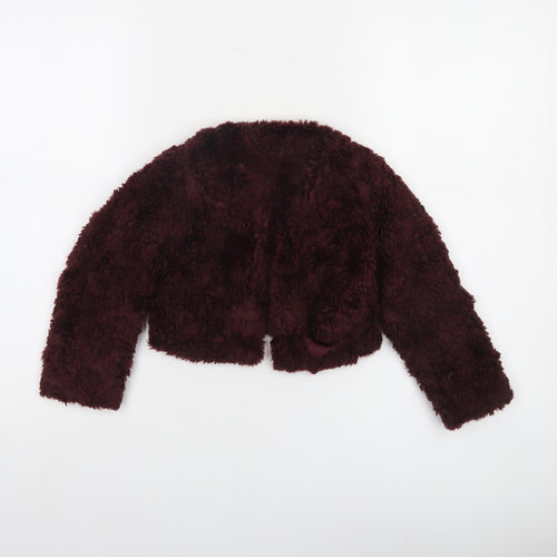 Dunnes Stores Girls Brown Faux Fur Cropped Jacket Age 4 Years