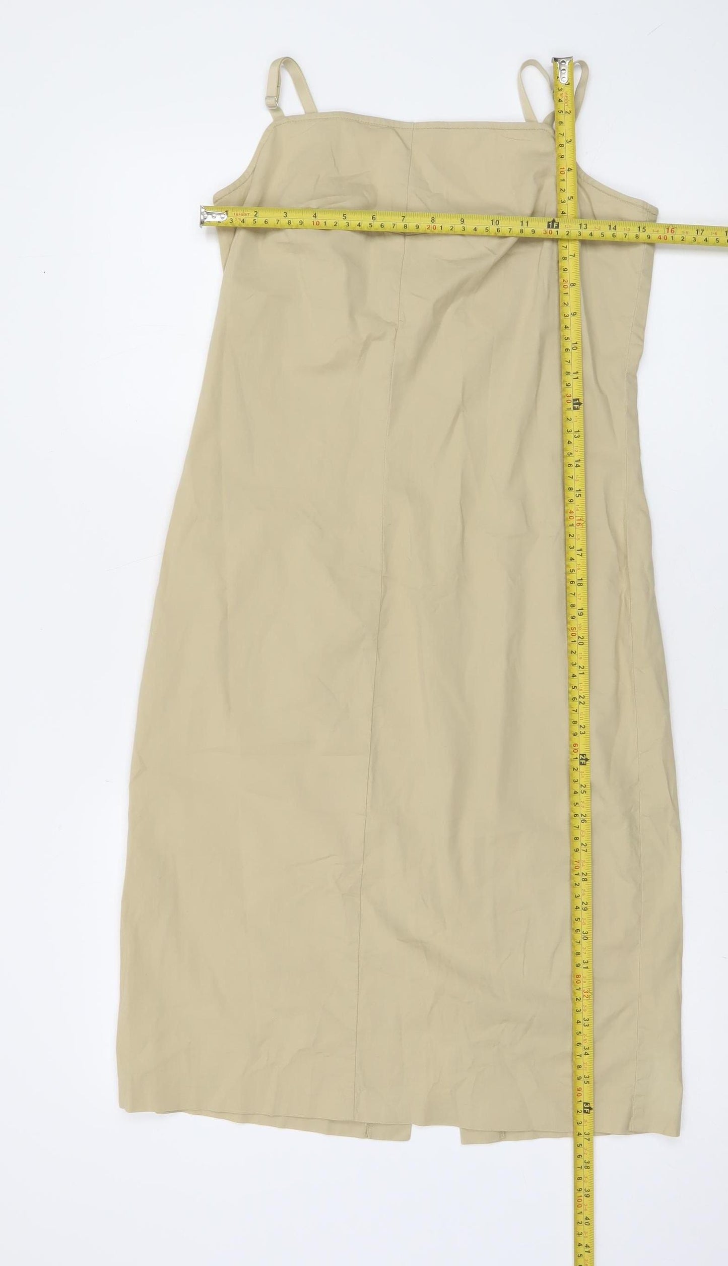 United Colors of Benetton Women Beige M Midi Slip Dress