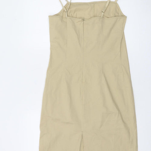 United Colors of Benetton Women Beige M Midi Slip Dress
