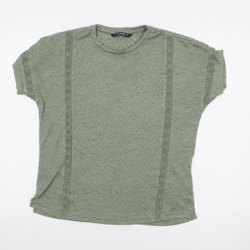 Dunnes Women's Green Short Sleeve Cotton Blend T-Shirt Size S