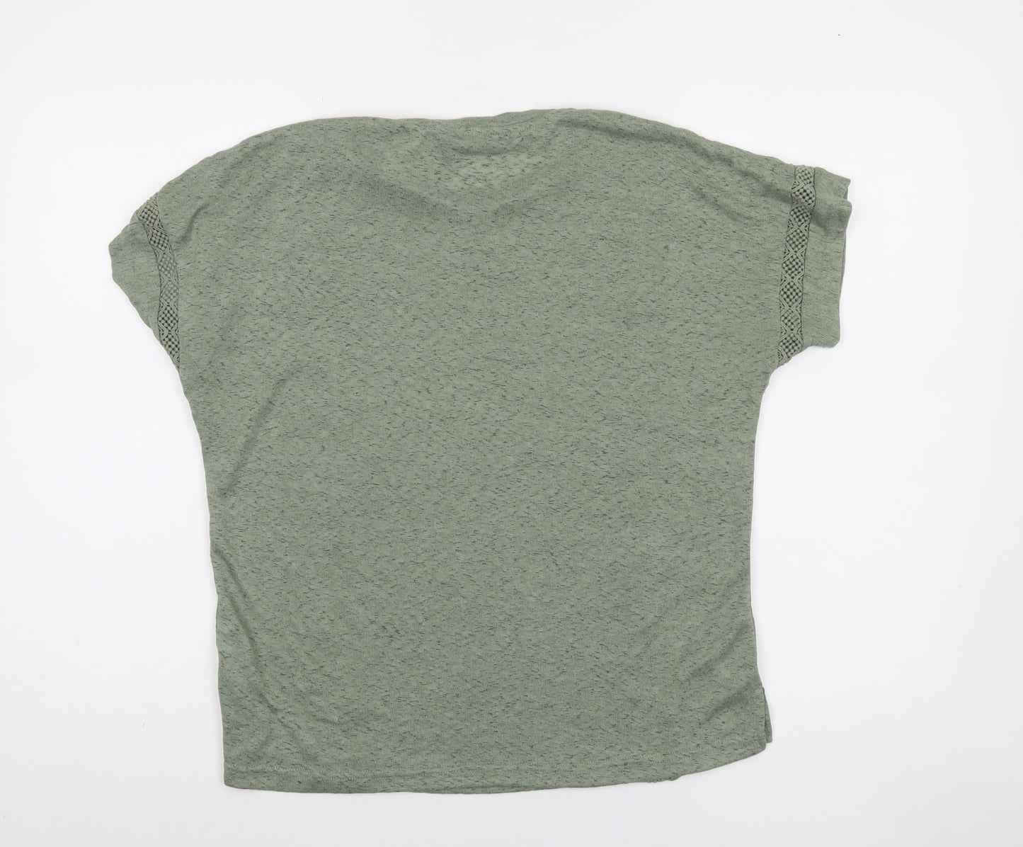 Dunnes Women's Green Short Sleeve Cotton Blend T-Shirt Size S