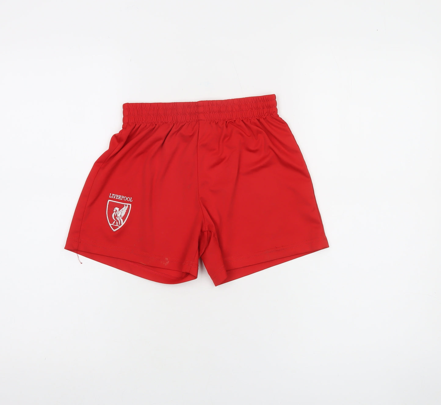 World Soccer Boys Red Football Shorts Size 10 Polyester Elastic Waist