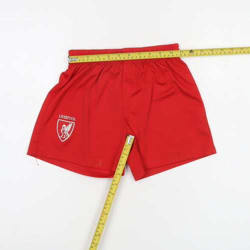 World Soccer Boys Red Football Shorts Size 10 Polyester Elastic Waist