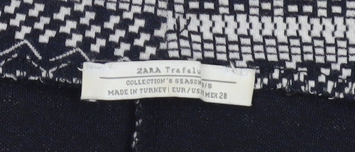 Zara Women Blue Geometric Knit Pencil Skirt Size 10