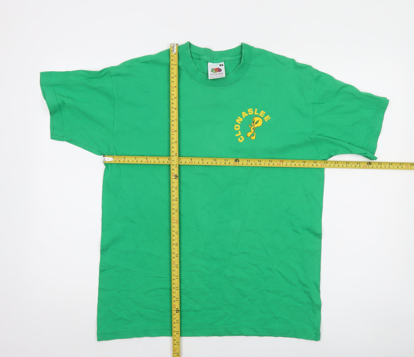 Fruit of the Loom Men's Green Tweety Bird Clonaslee Graphic T-Shirt Size M
