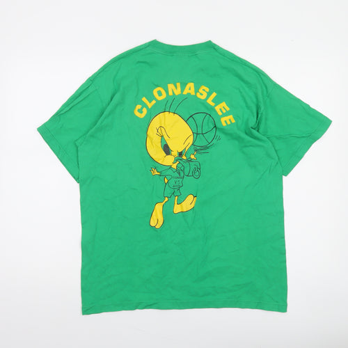 Fruit of the Loom Men's Green Tweety Bird Clonaslee Graphic T-Shirt Size M