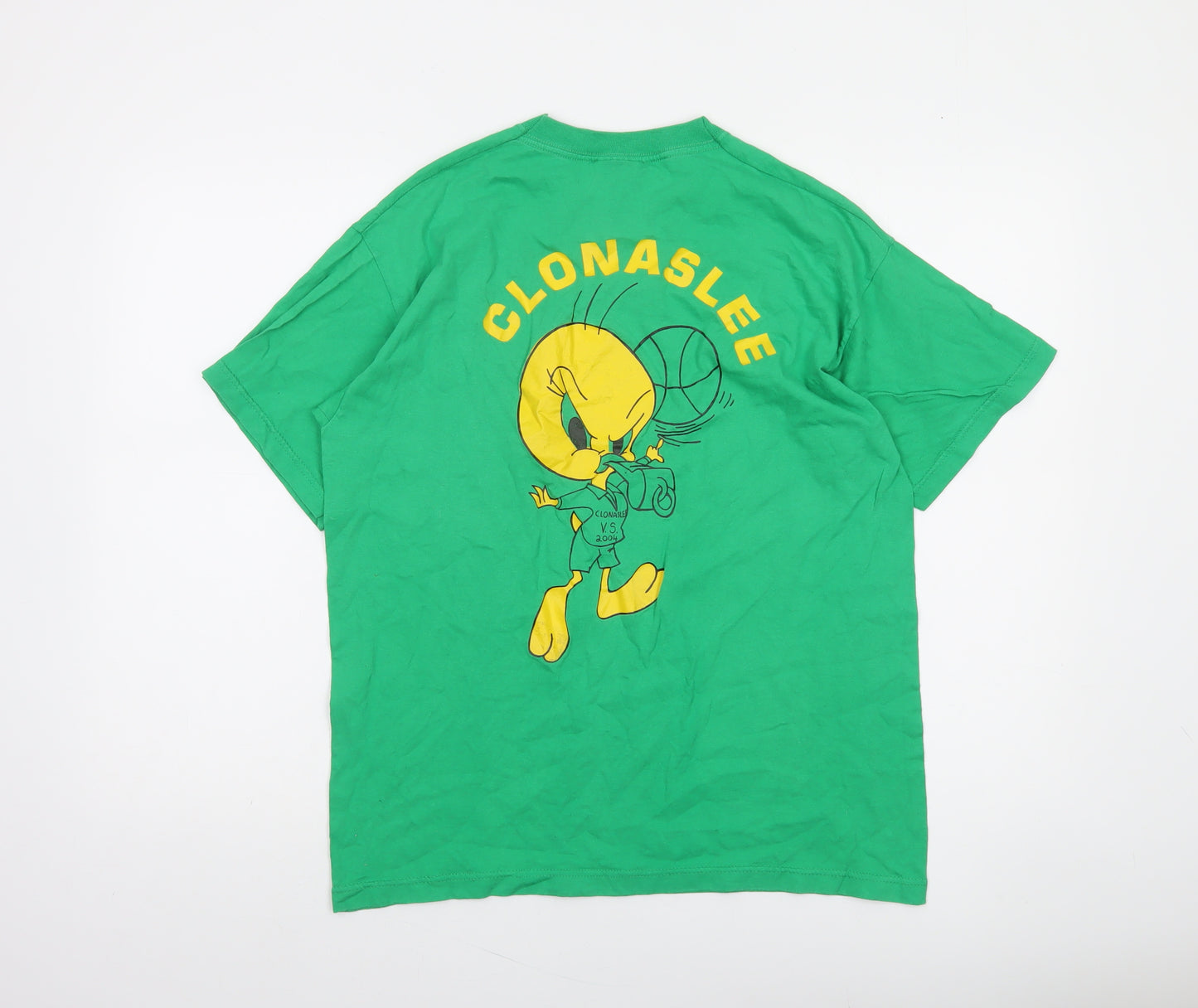 Fruit of the Loom Men's Green Tweety Bird Clonaslee Graphic T-Shirt Size M