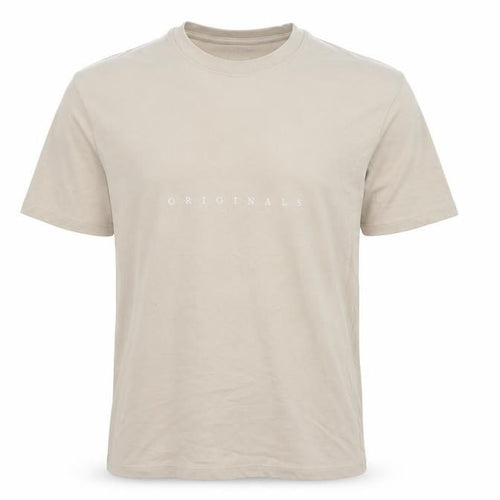 Jack & Jones Mens Beige Originals Cotton Crew Neck T-Shirt Size M
