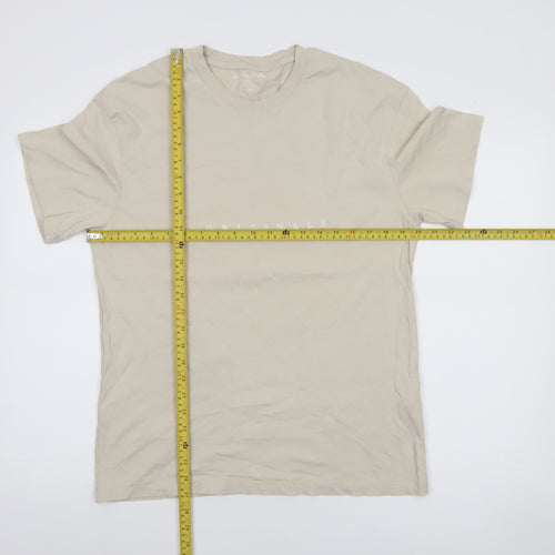Jack & Jones Mens Beige Originals Cotton Crew Neck T-Shirt Size M