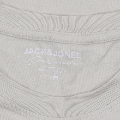 Jack & Jones Mens Beige Originals Cotton Crew Neck T-Shirt Size M
