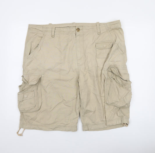Wrangler Men's Beige Cargo Shorts Size 48 Cotton Casual Workwear