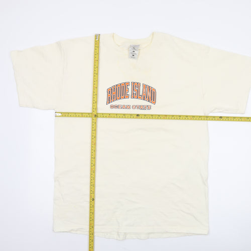 Gold Basics Label Men's Beige Rhode Island Graphic T-Shirt Size L