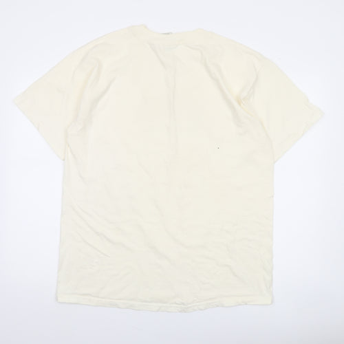 Gold Basics Label Men's Beige Rhode Island Graphic T-Shirt Size L